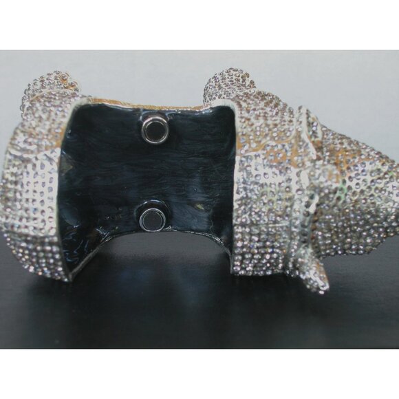 Keren Kopel Rhinoceros Trinket Box, Silver Austrian Crystals #027-250 - Picture 5 of 7